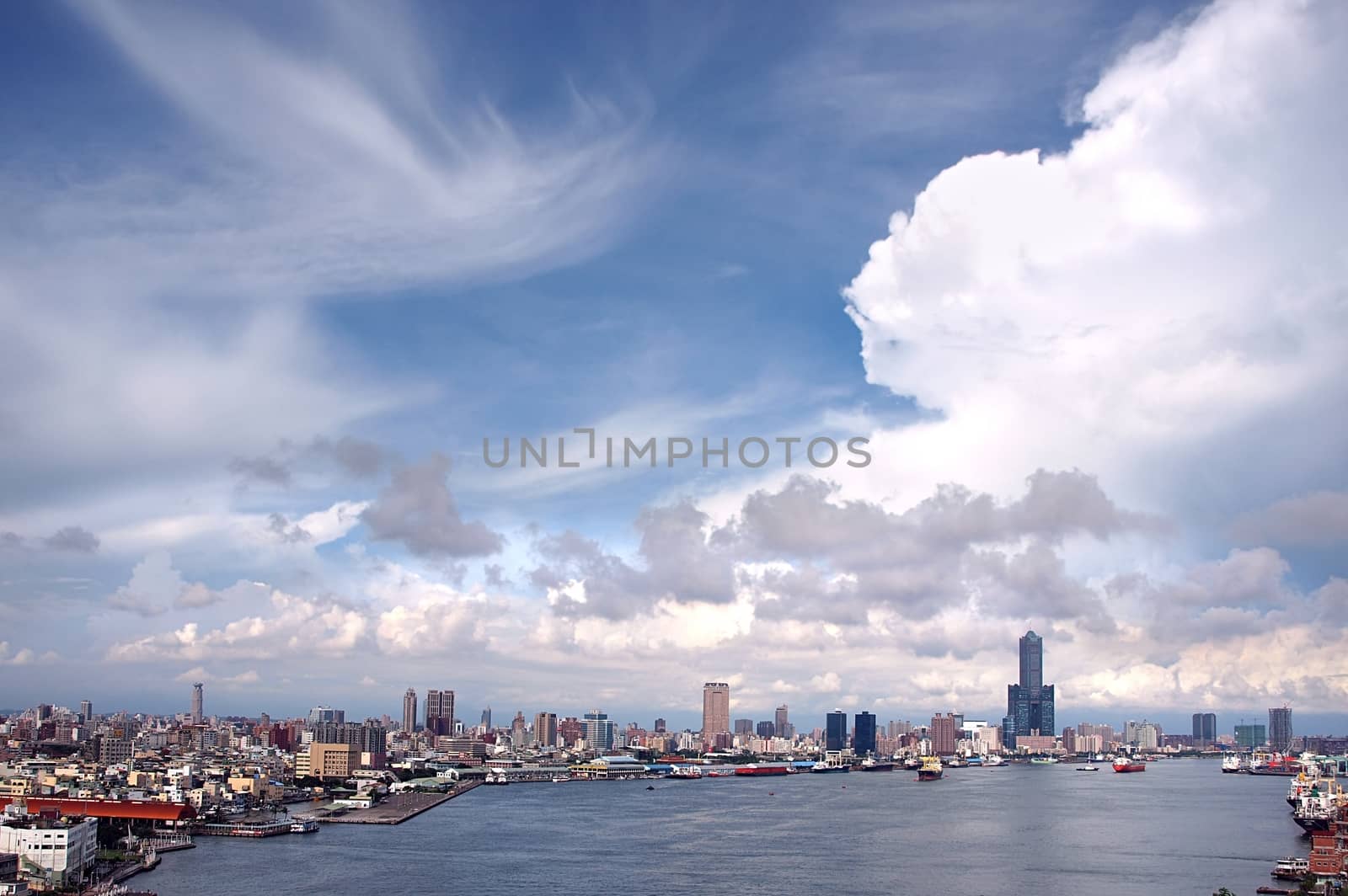 A bird's eye view of Kaohsiung city in the south of Taiwan
