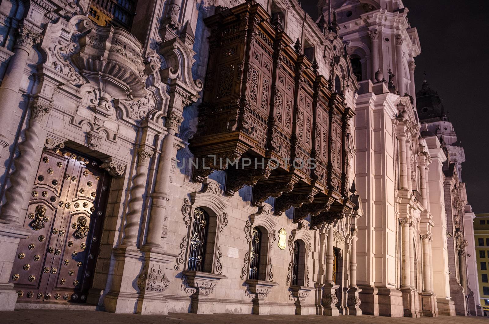 Facade of the Cathedral of Lima by Peruphotoart