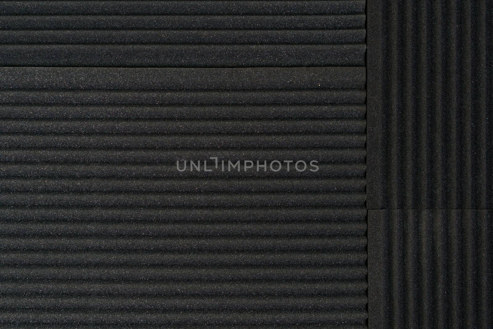 Close up of studio acoustic foam rubber wall pattern.