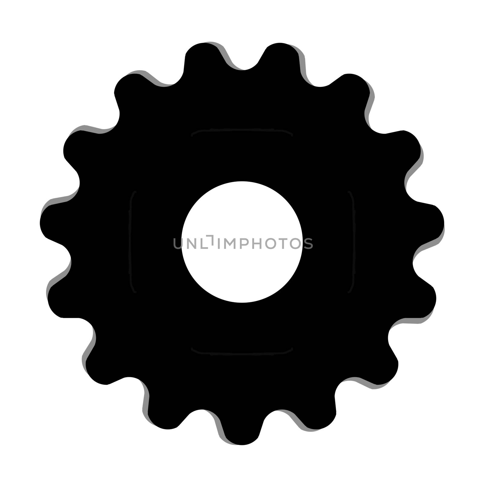 Gear or cog icon on white background.Technological driving, symbol,