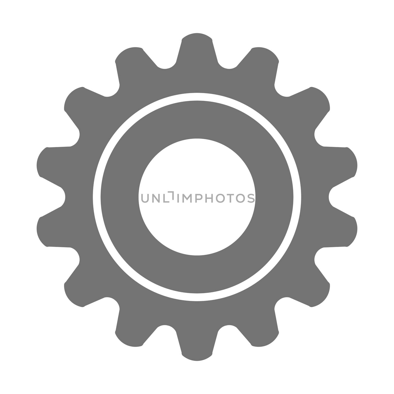 Gear or cog icon on white background.Technological driving, symbol, by praditlohhana