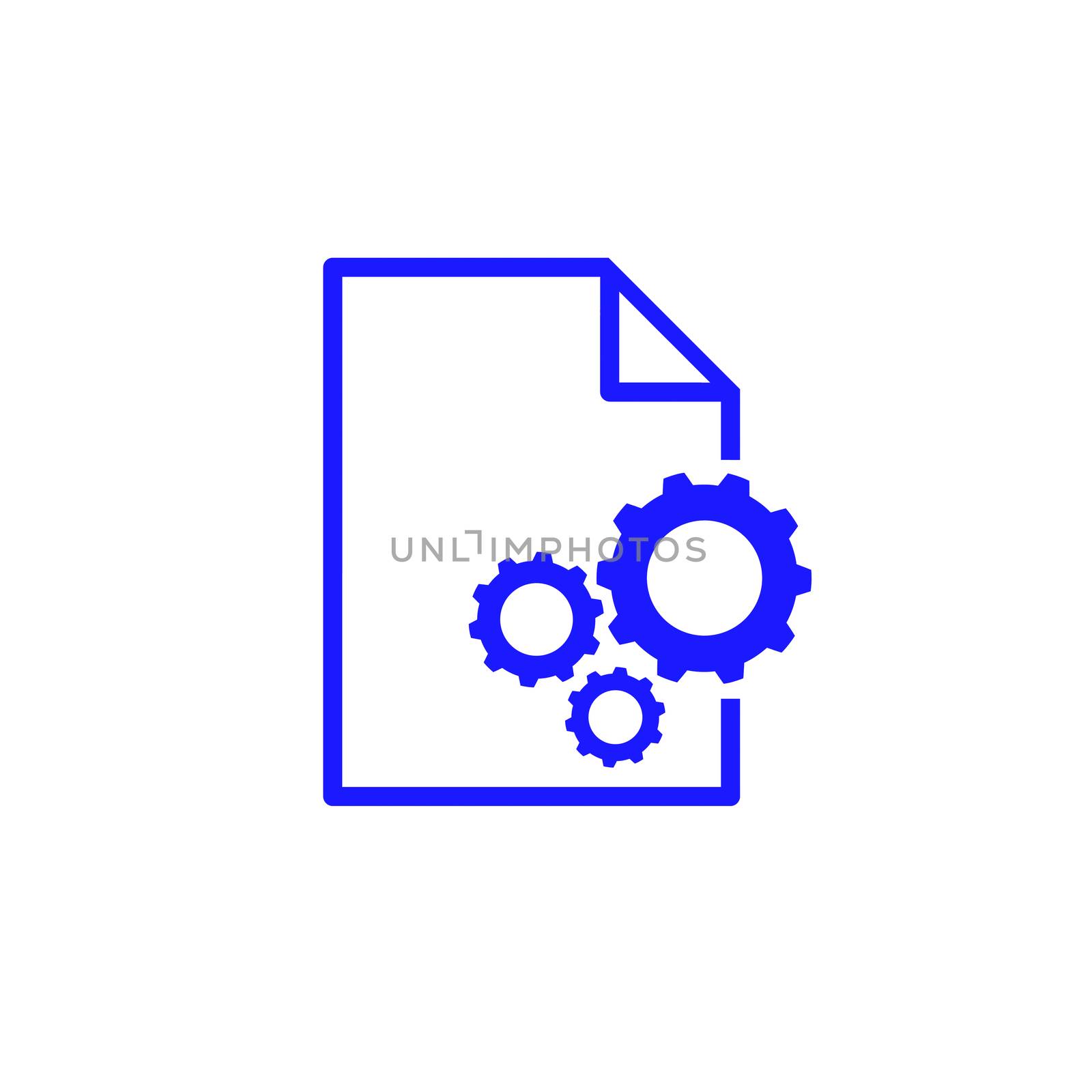 Paper and Gear icon. Check the work on the recorded paper. by praditlohhana