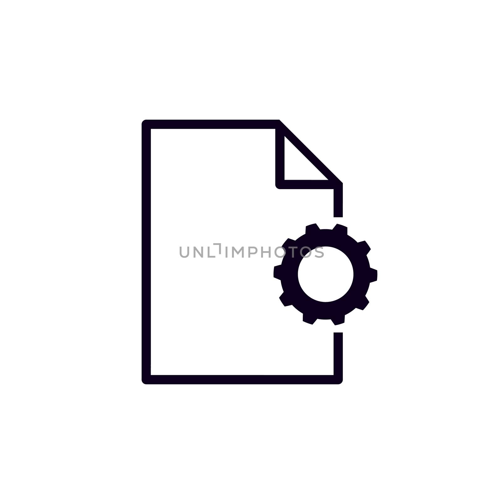 Paper and Gear icon. Check the work on the recorded paper. by praditlohhana