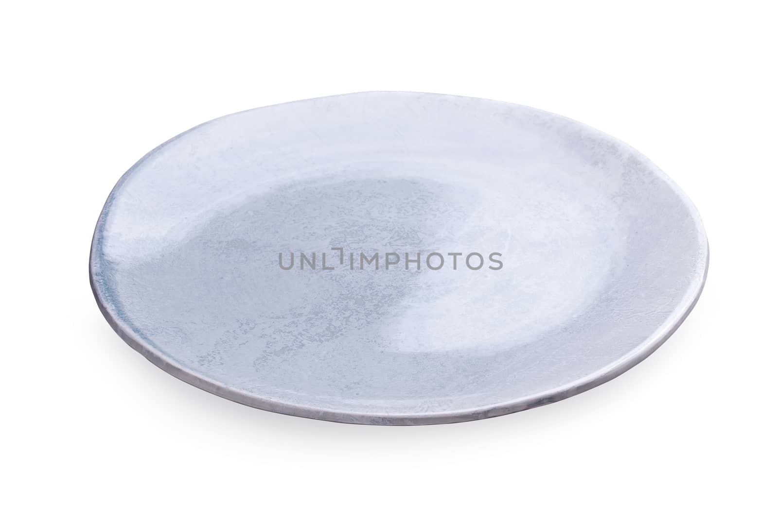 Empty blank ceramic dish on white background by kaiskynet