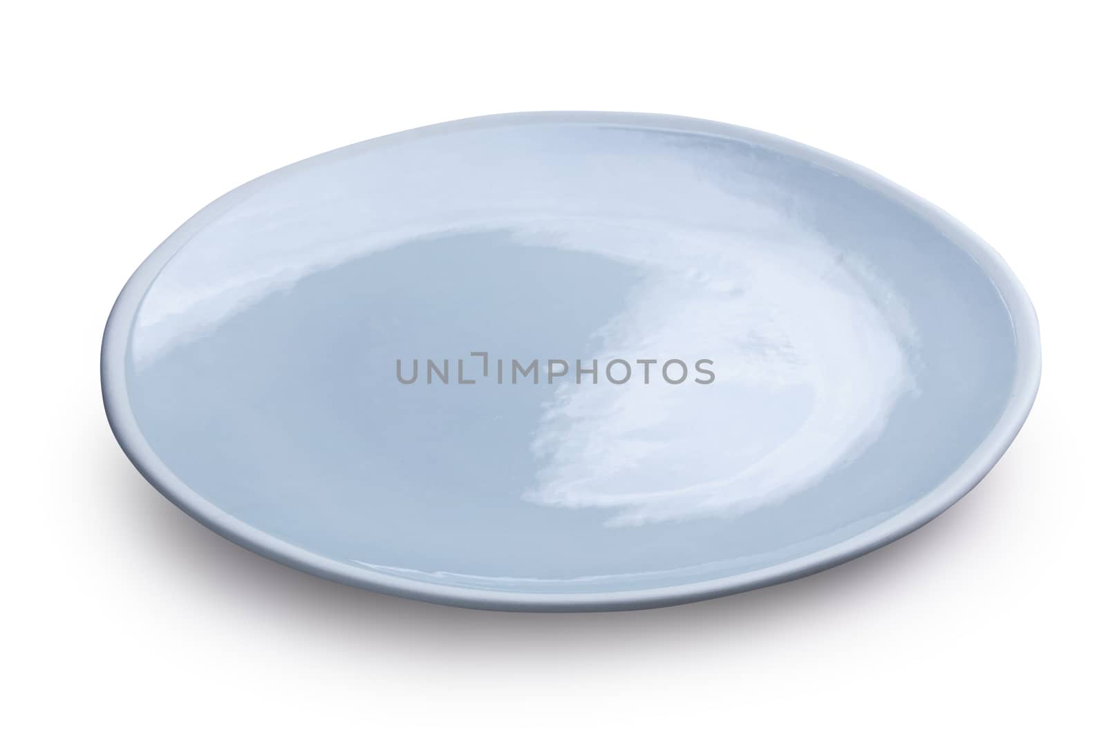 Empty blank ceramic dish on white background by kaiskynet