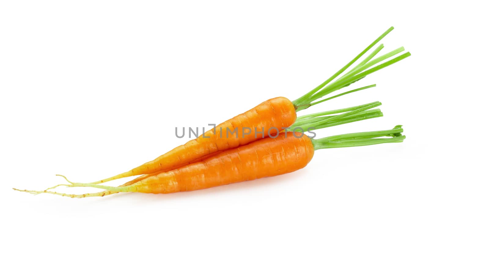 Bunch of baby carrots vegetable isolated over white background. by kaiskynet