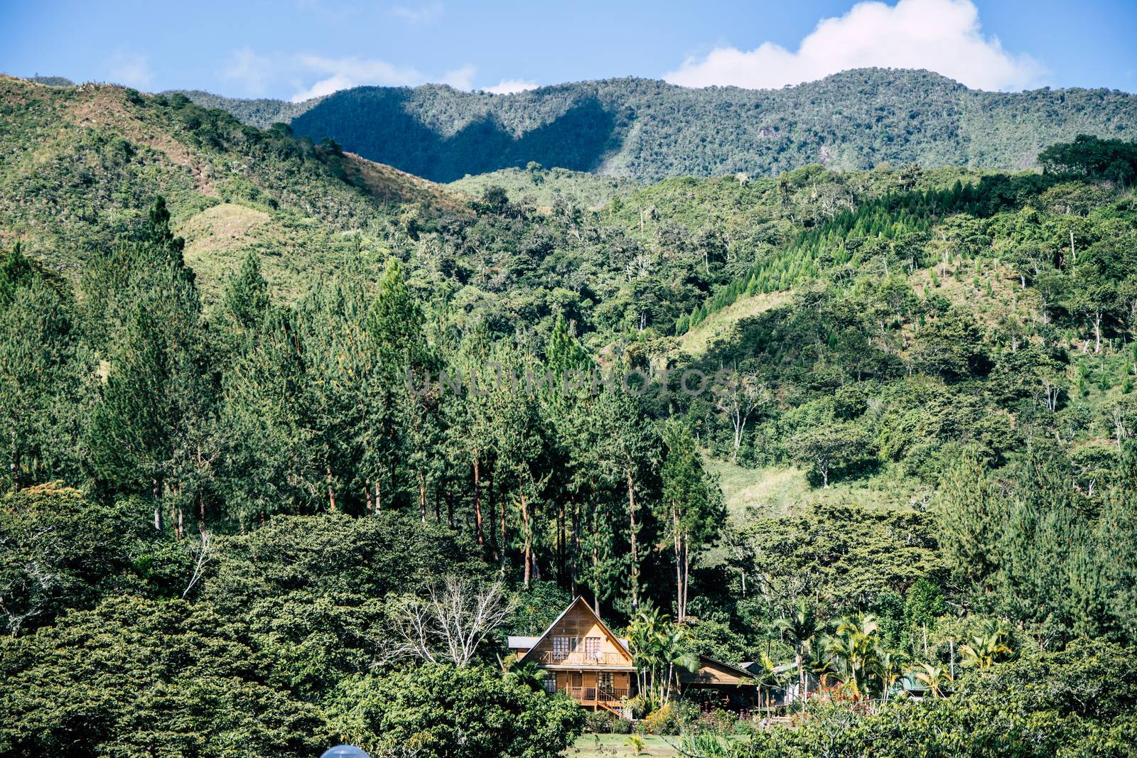 Typical form of houses in Oxapampa located in the Peruvian jungle