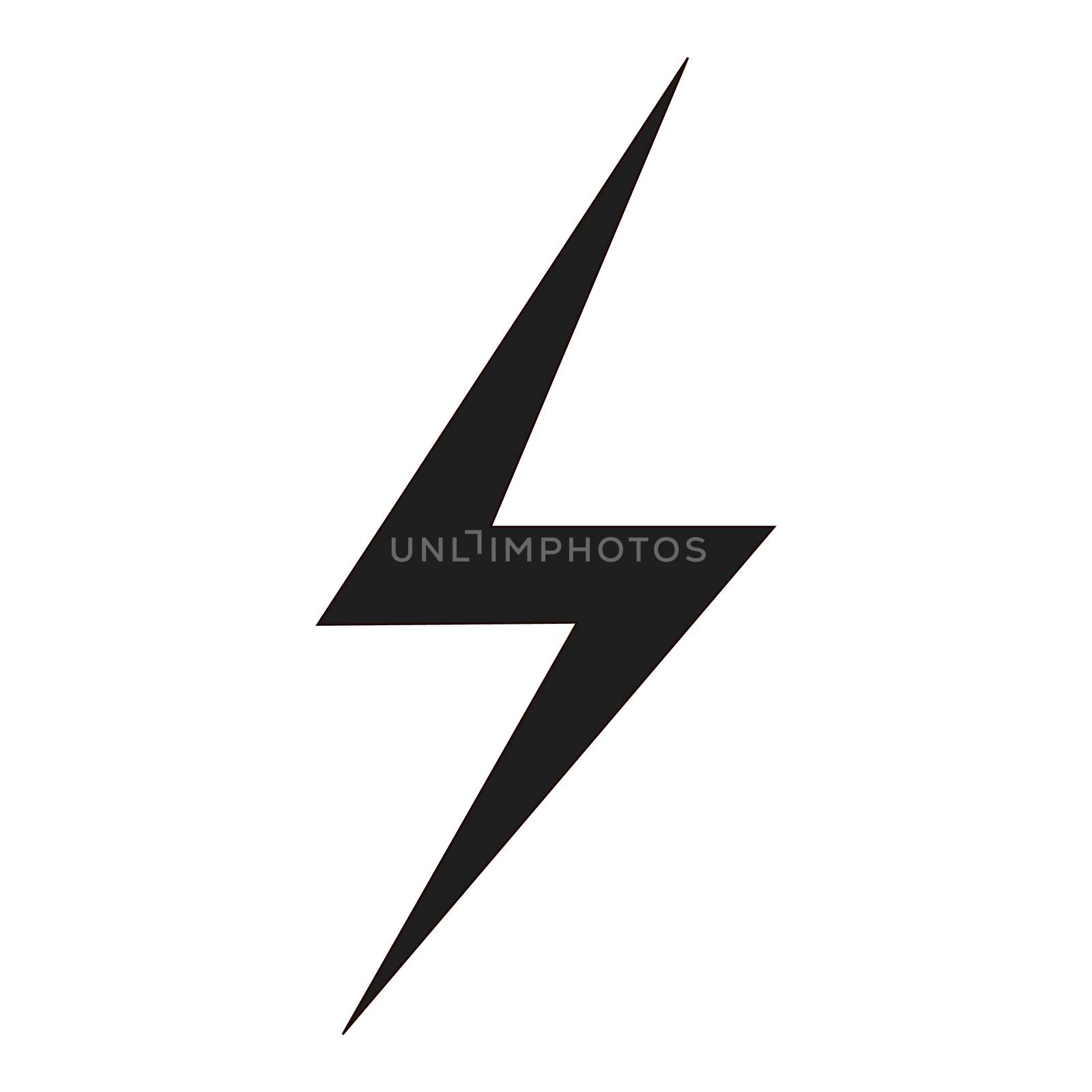 lightning bolt icon on white background. flat style. lightning b by suthee