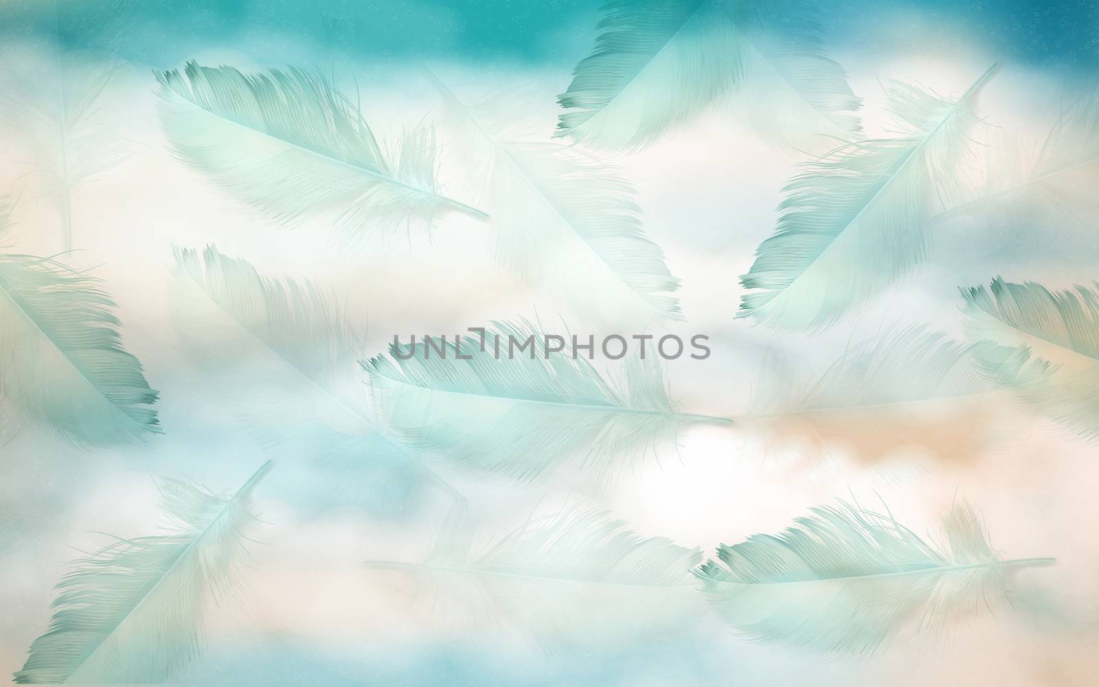 hand drawn feather modern 3D minimalist background wall by ipinsadja