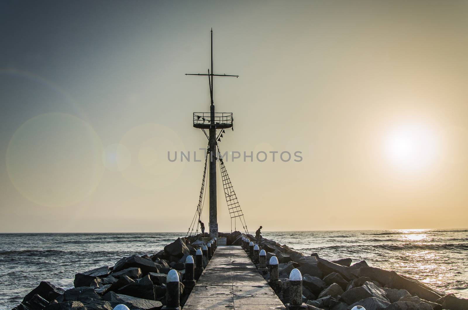 Flagpole on the coast of Lima - Peru