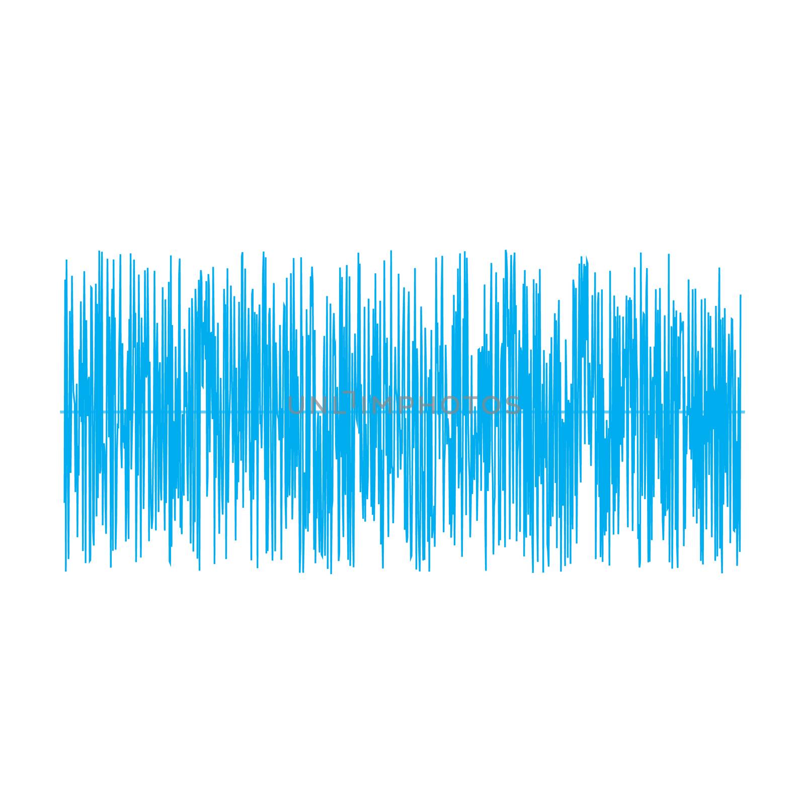 blue sound wave on white background. sound wave sign. flat style by suthee