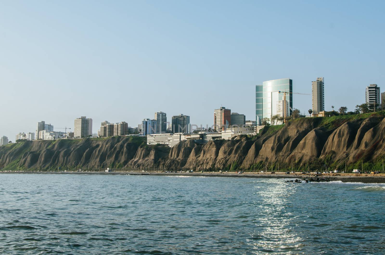 View of Lima from the fishermen's beach in Chorrillos