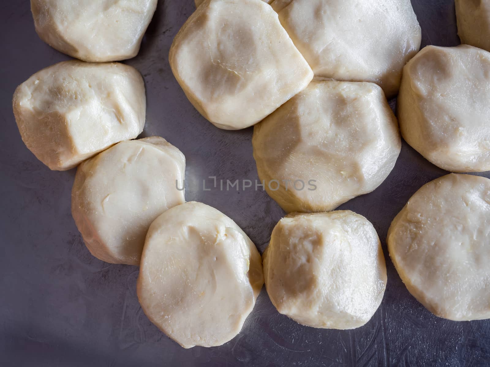 Top view of ingredients of fresh Roti flour for making Roti, Indian traditional street food.
