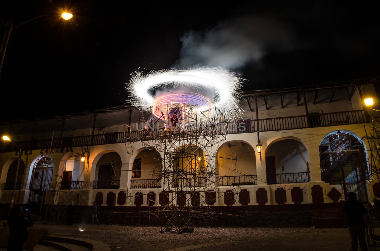 Fireworks from the town of Canta in September located in Lima - Peru