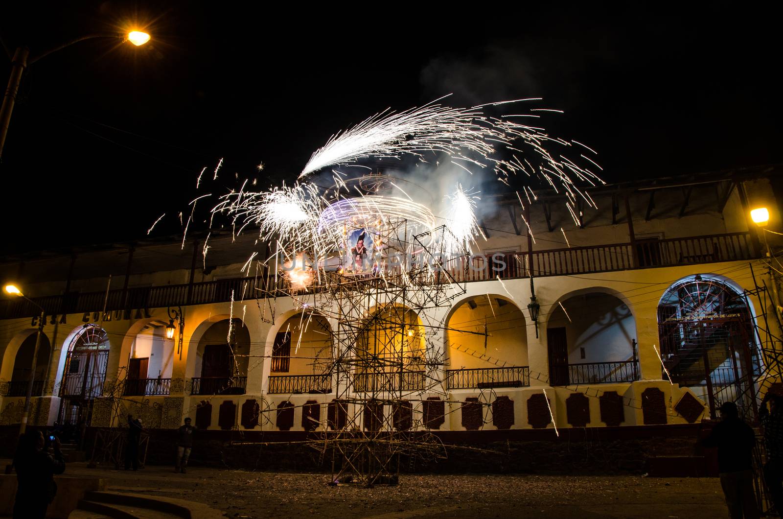 Fireworks from the town of Canta in September located in Lima - Peru