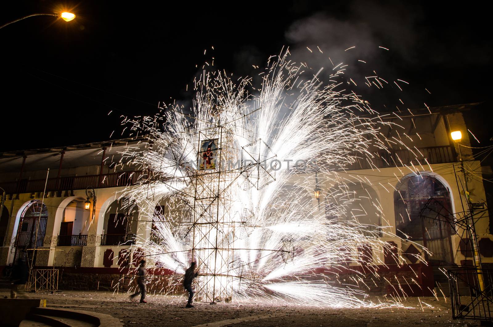 Fireworks from the town of Canta in September located in Lima - Peru