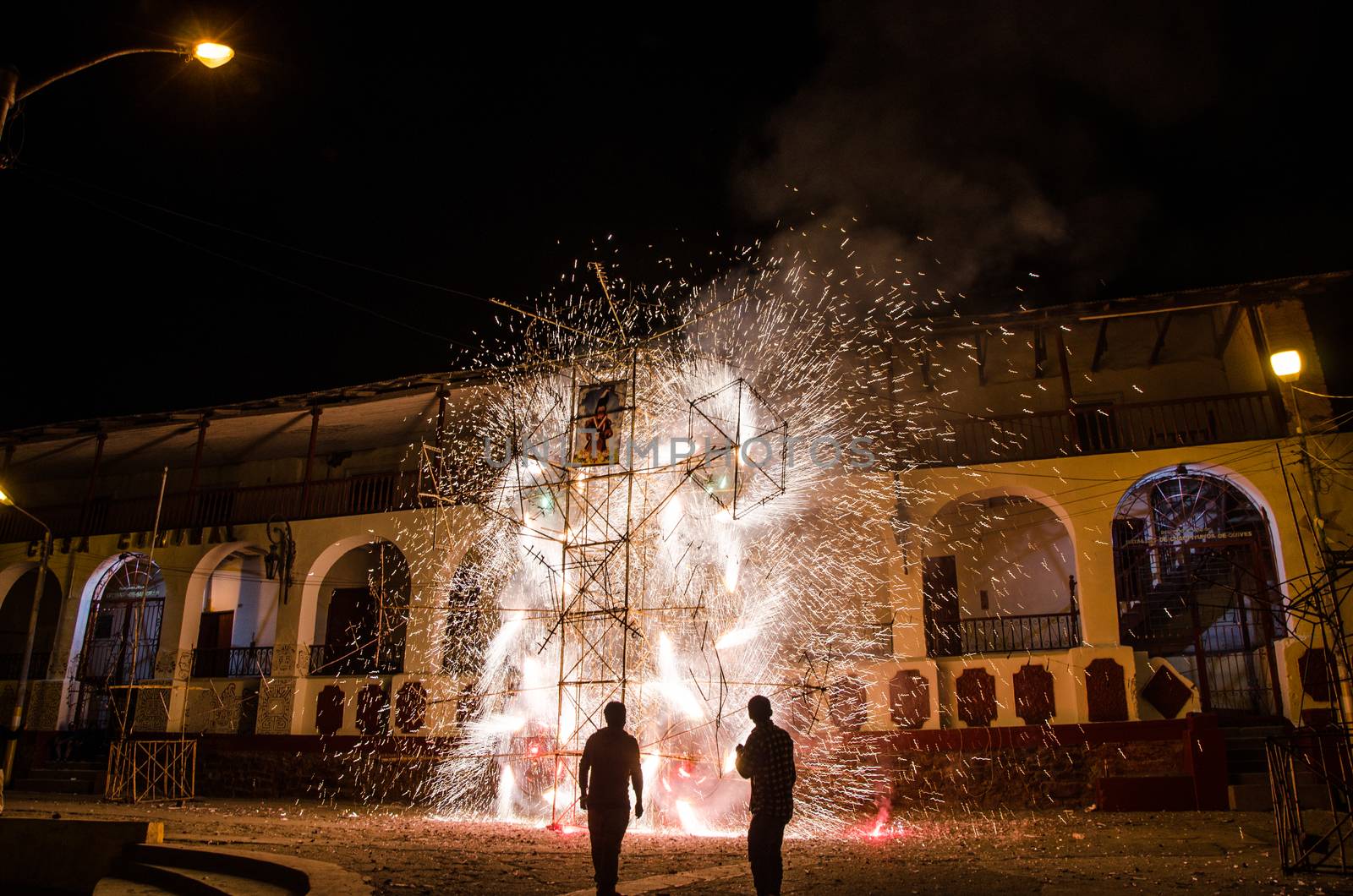 Fireworks from the town of Canta in September located in Lima - Peru