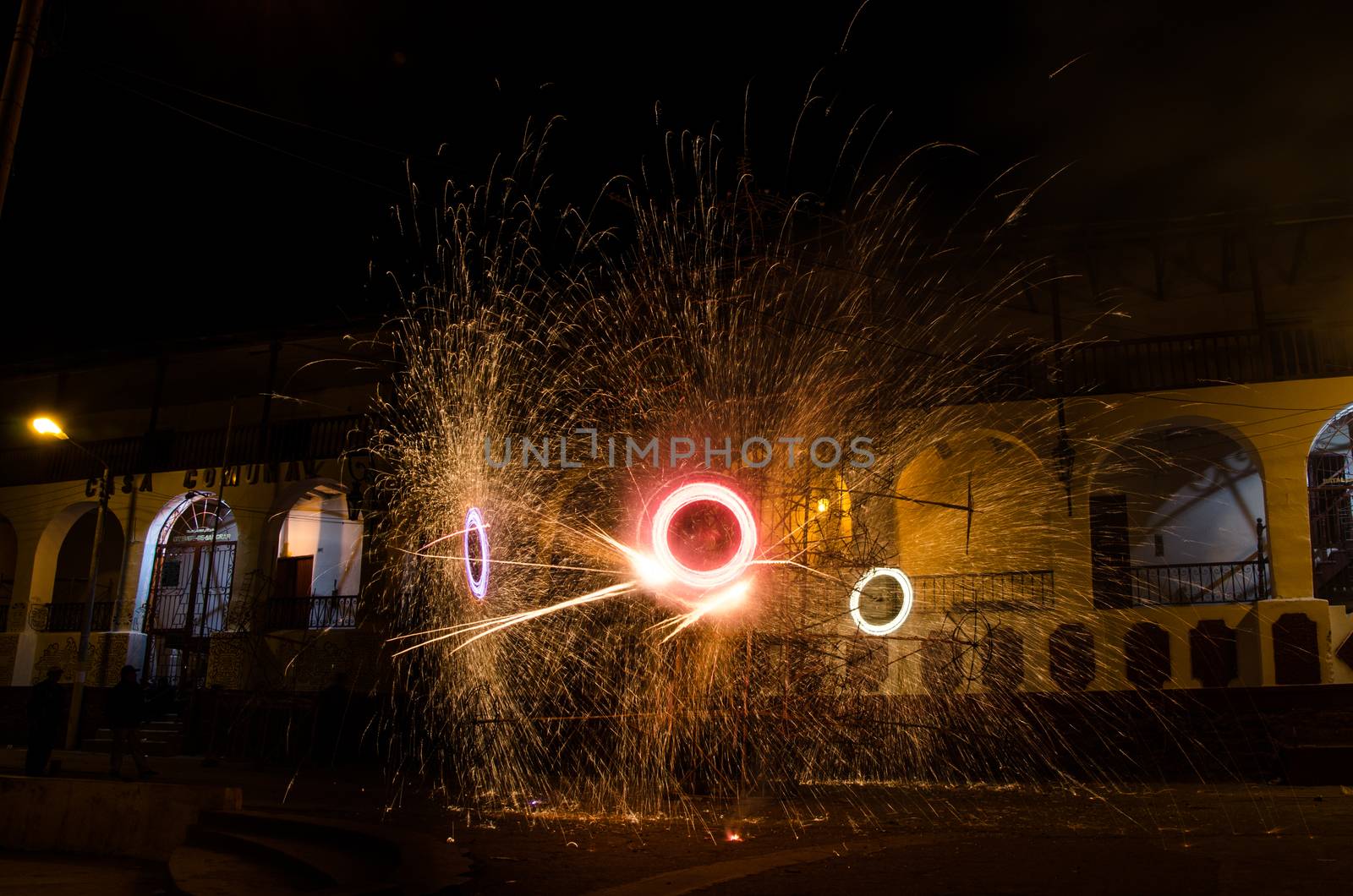 Fireworks from the town of Canta in September located in Lima - Peru