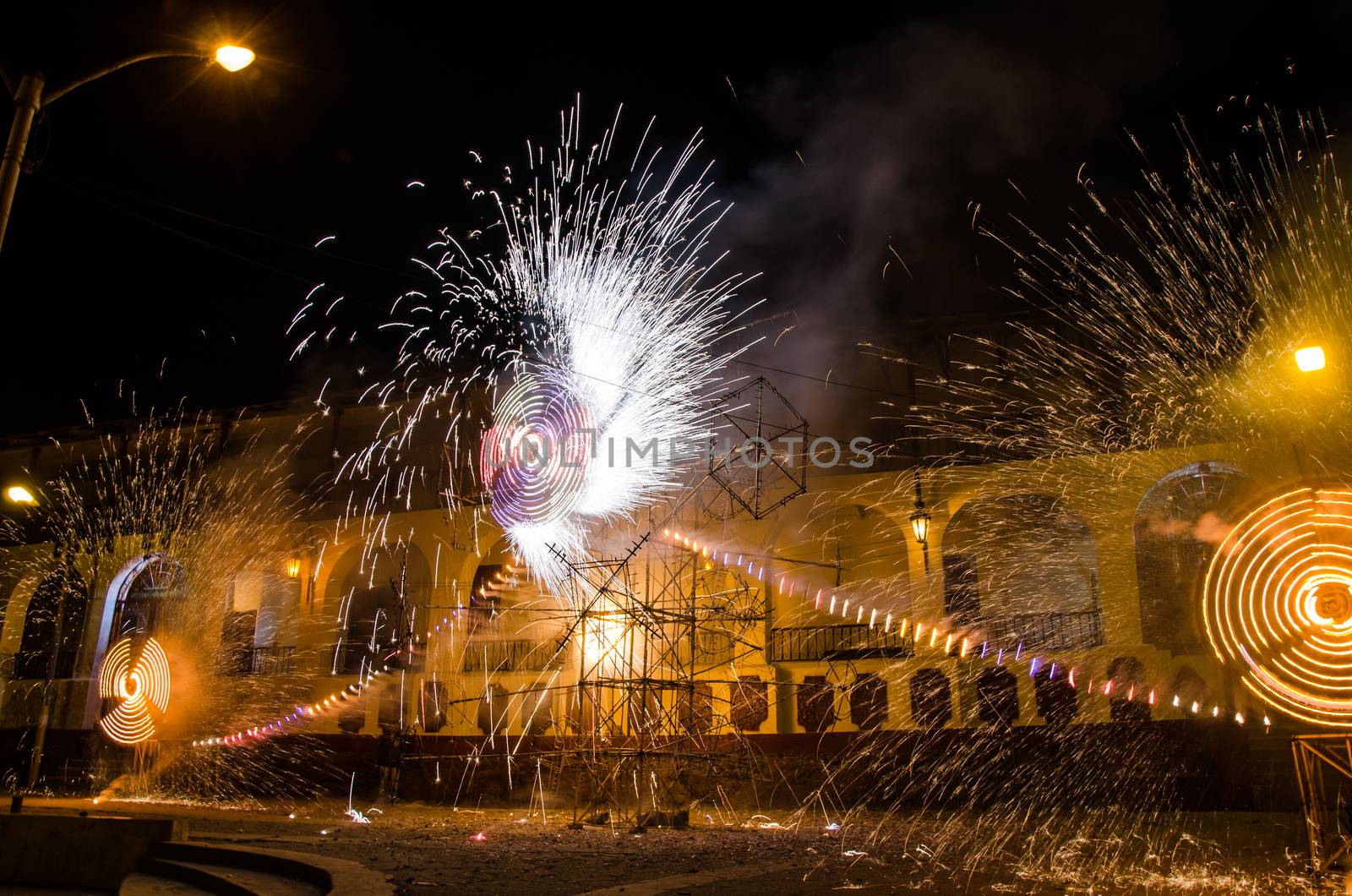 Fireworks from the town of Canta in September located in Lima - Peru