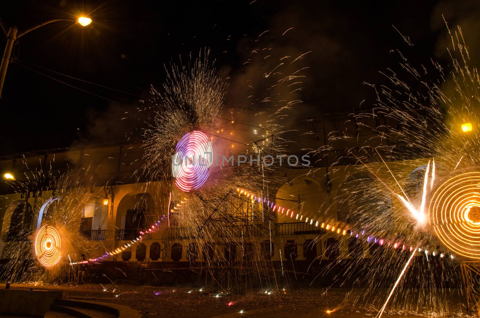 Fireworks from the town of Canta in September located in Lima - Peru