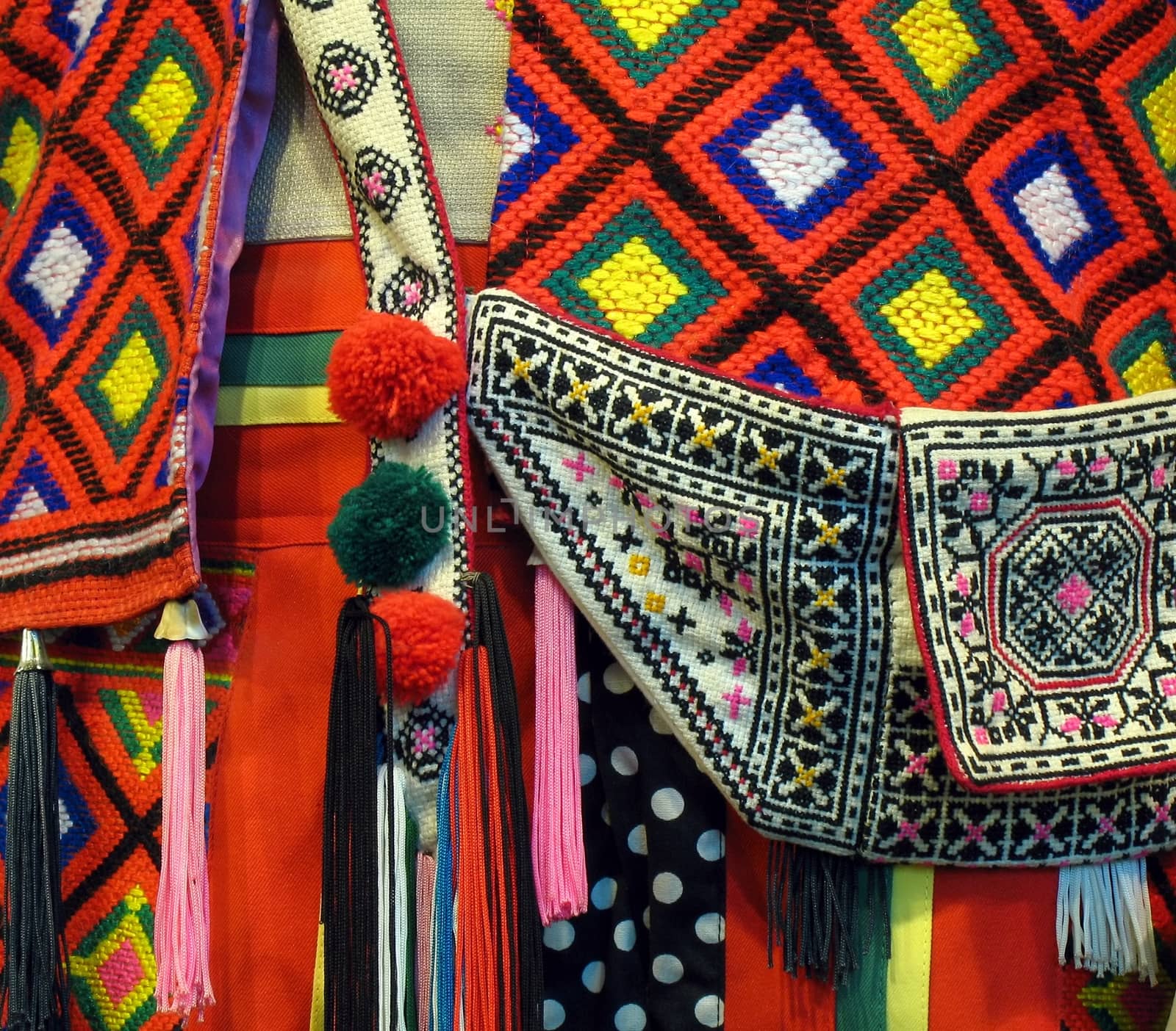 -- a closeup view of a Taiwanese aboriginal dress
