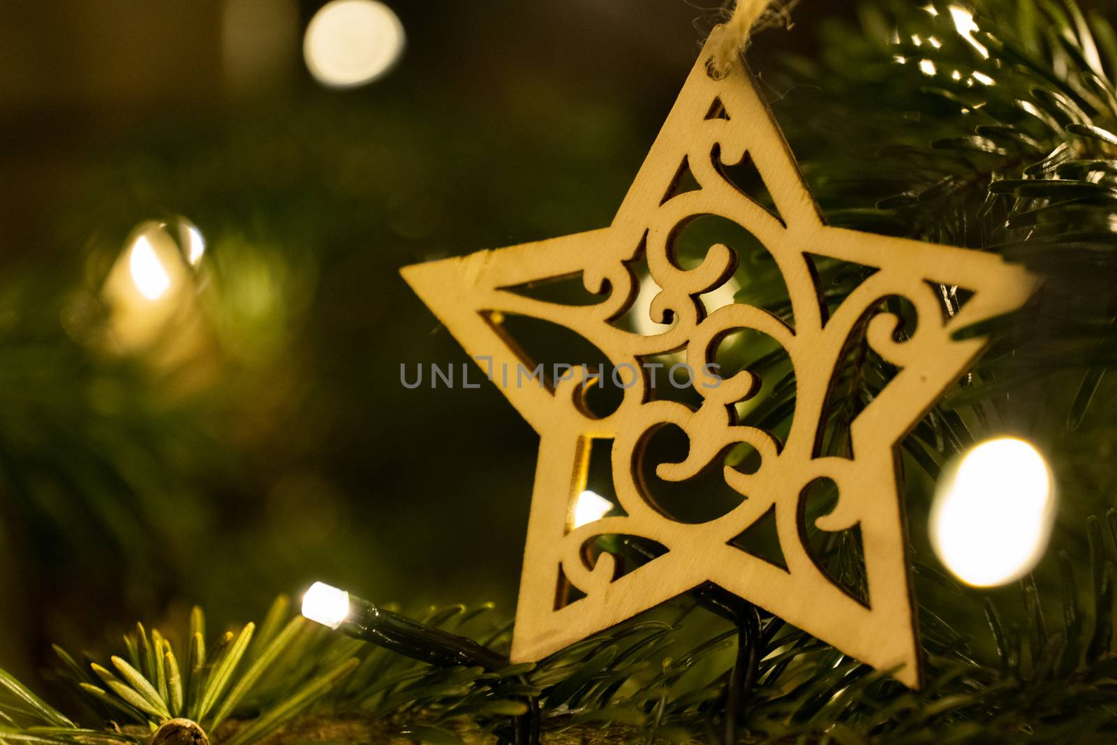 Wooden Start Shaped Christmas Decoration by samULvisuals