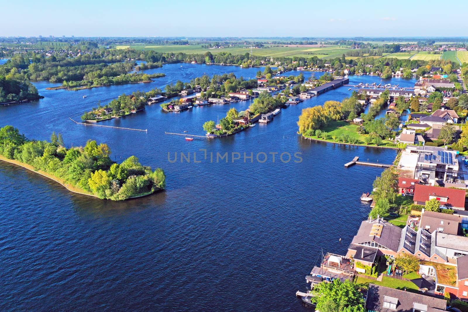 Aerial from the Vinkeveense plassen in the Netherlands by devy