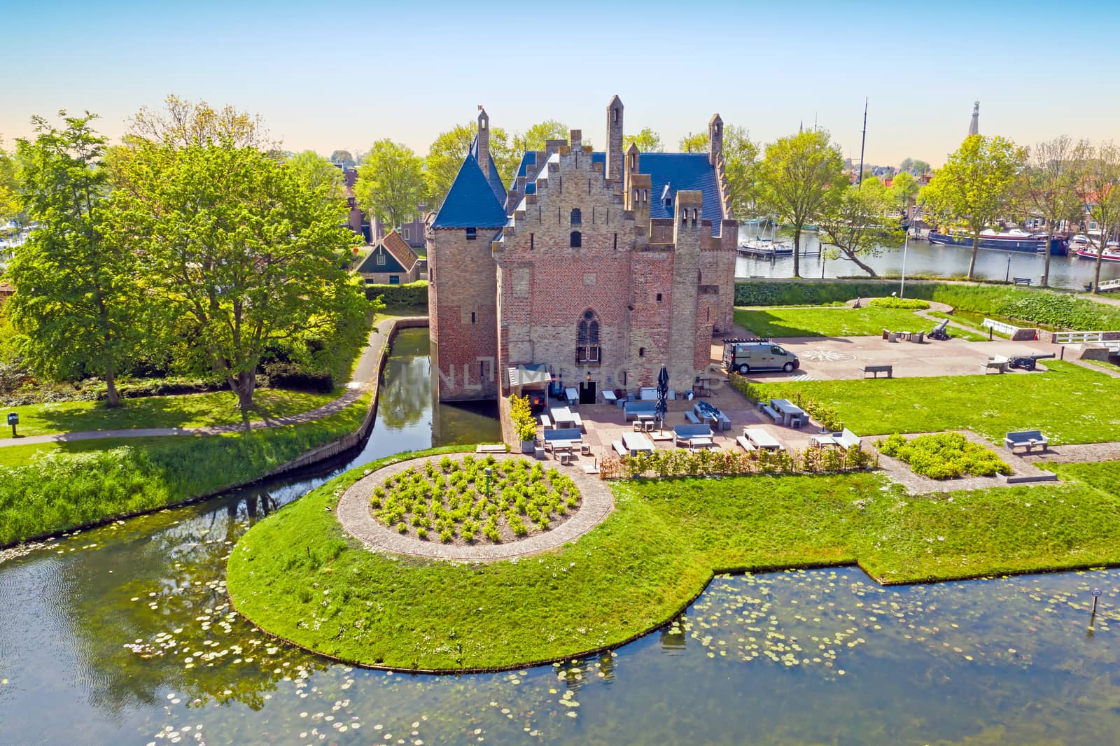 Aerial from castle Radboud in Medemblik the Netherlands
