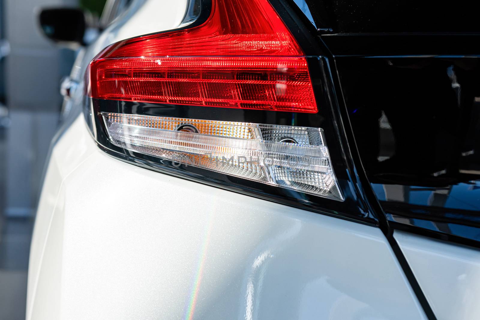 Close-up of the rear light of a modern car. Exterior details - image
