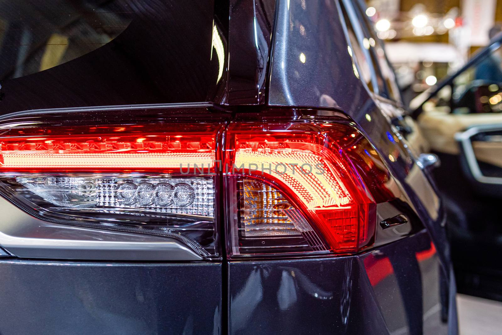 Close-up of the rear light of a modern car. Exterior details - image