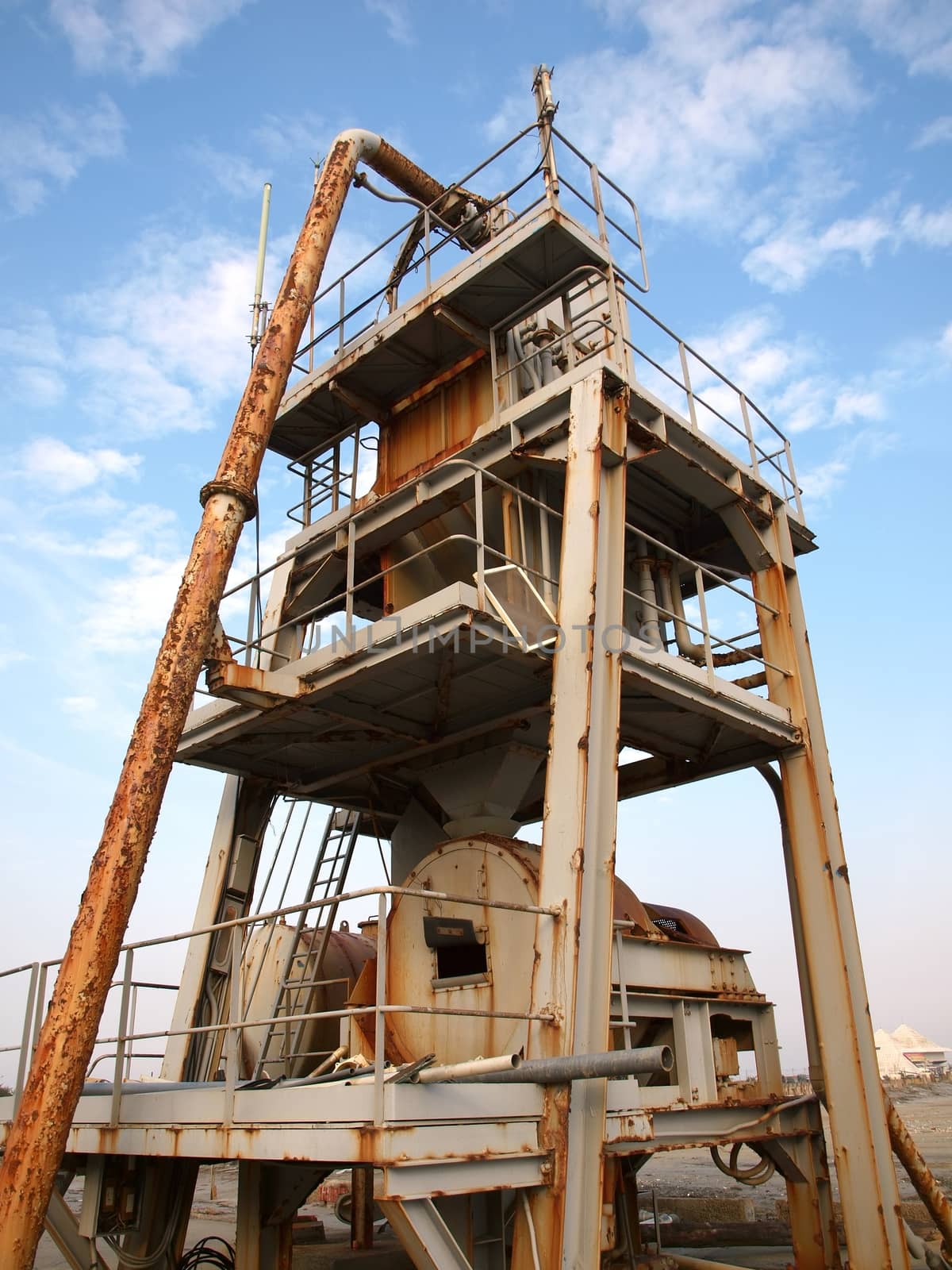 A vintage sea salt production facility in Taiwan