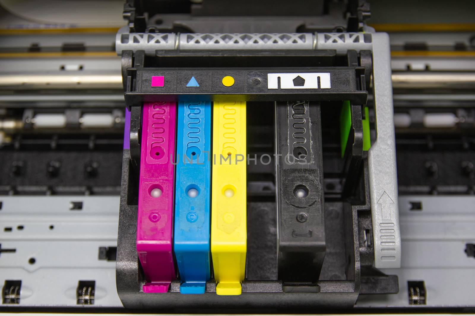 An ink cartridge or inkjet cartridge is a component of an inkjet printer that contains the ink four color