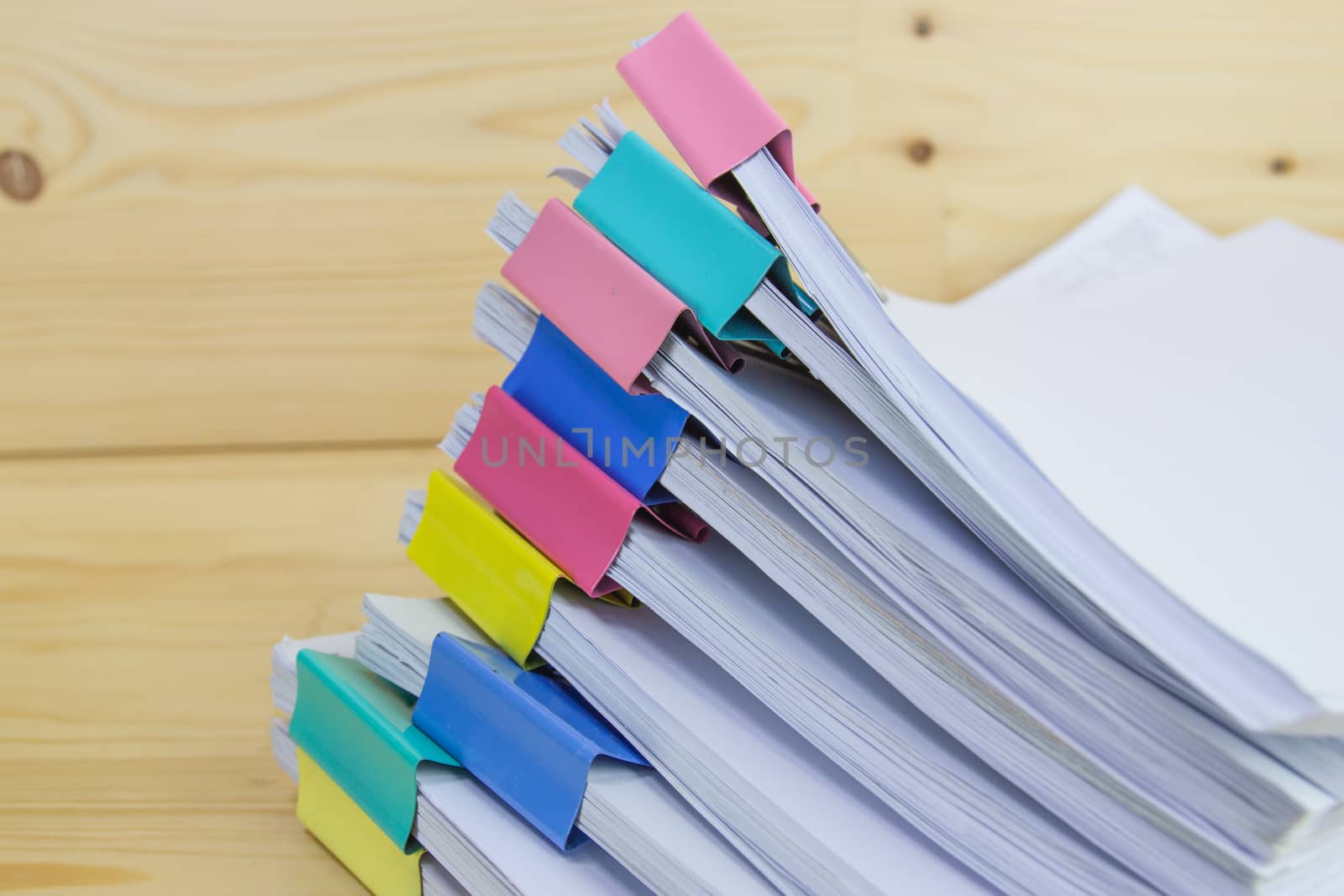 pile of papers at work office for business on the table, concept document in work office