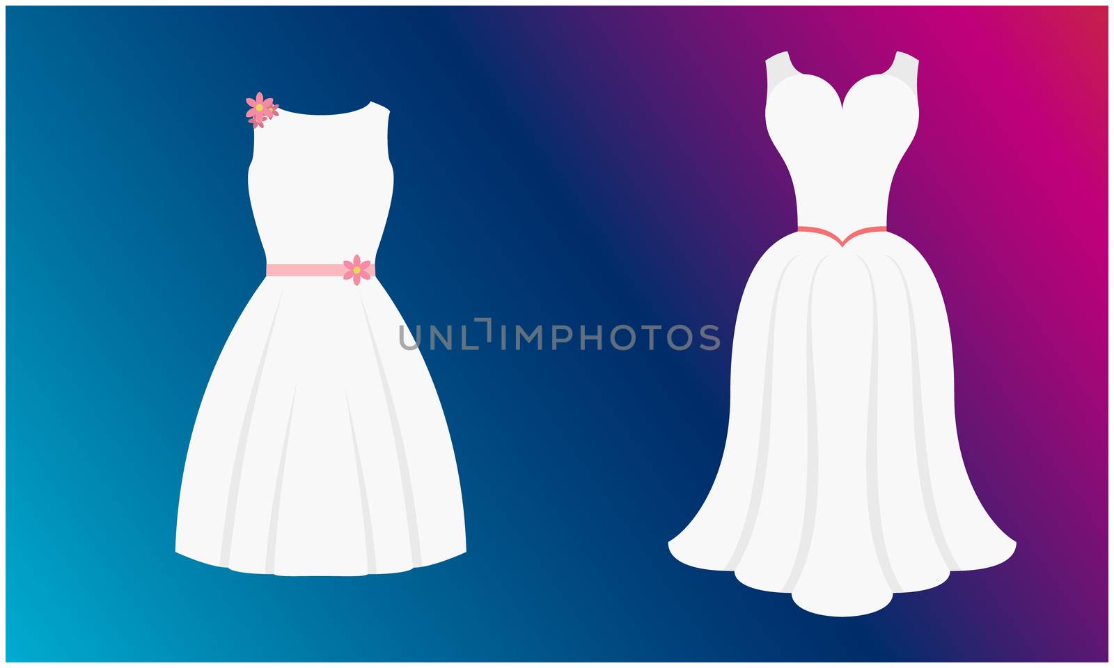 mock up illustration of female dress on abstract background