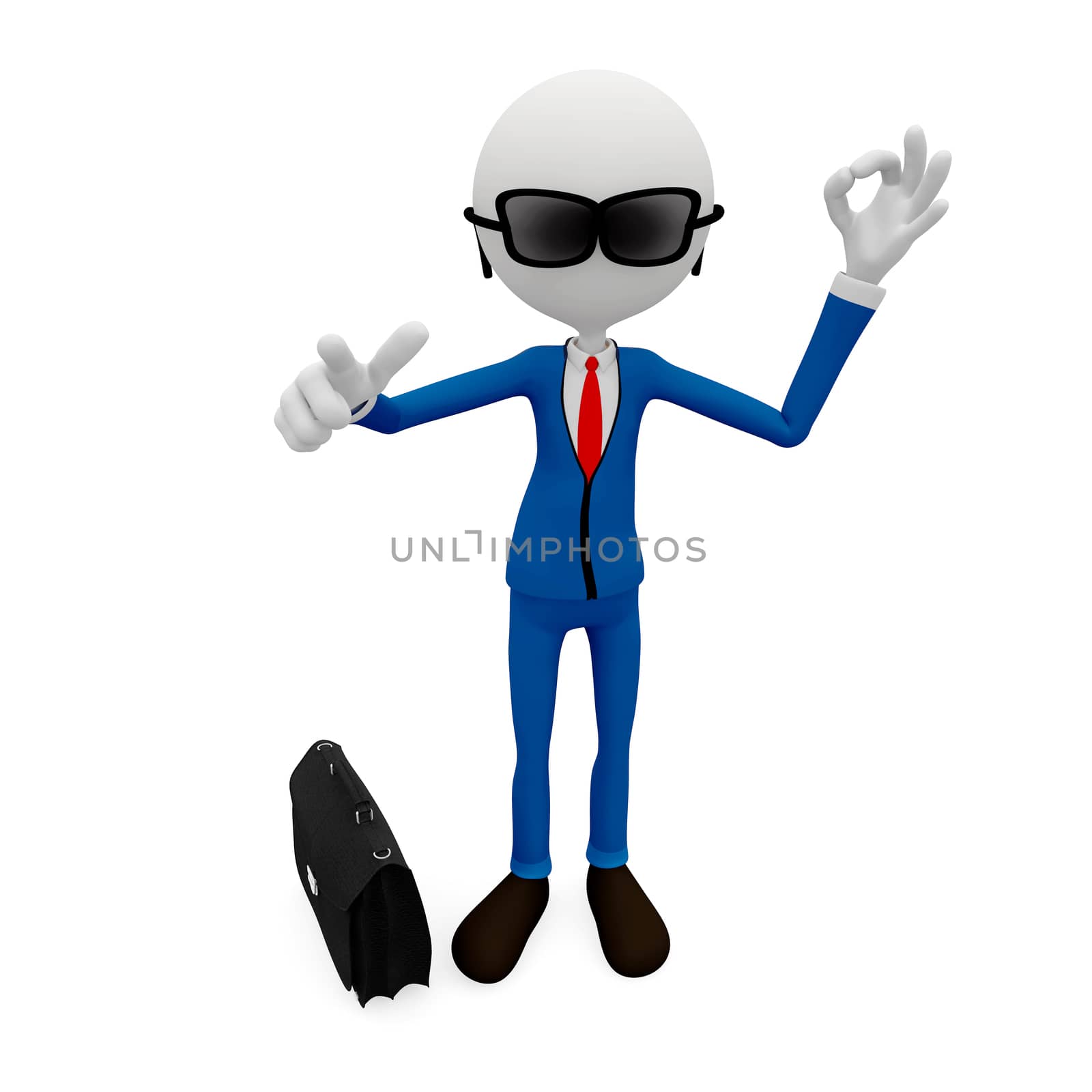 3D Man and Business - This businessman is successful