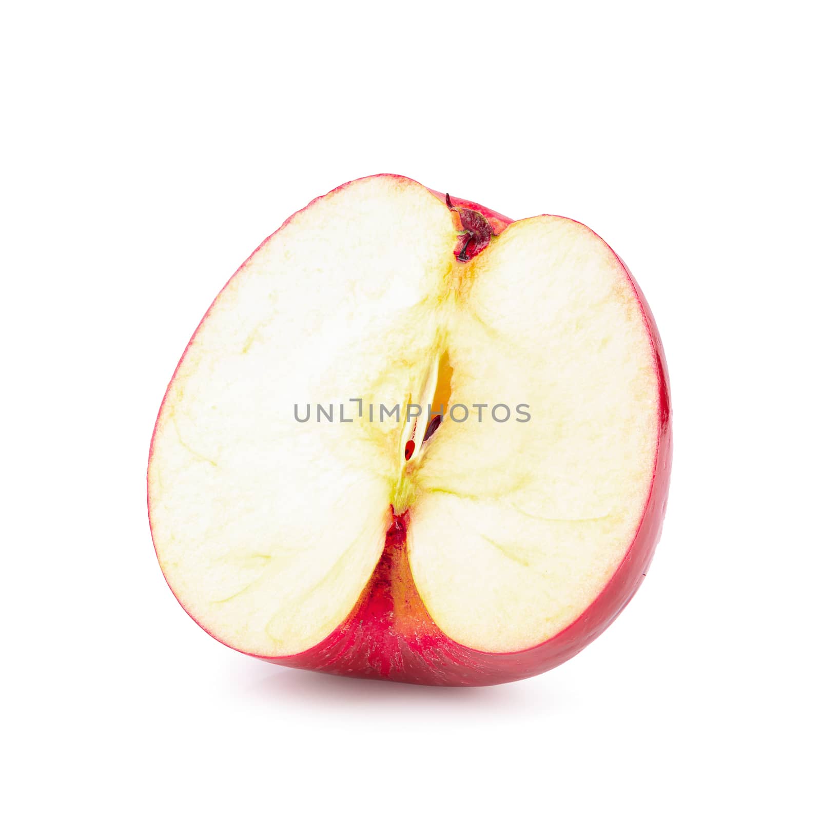 Red apple whole pieces isolated over white background.