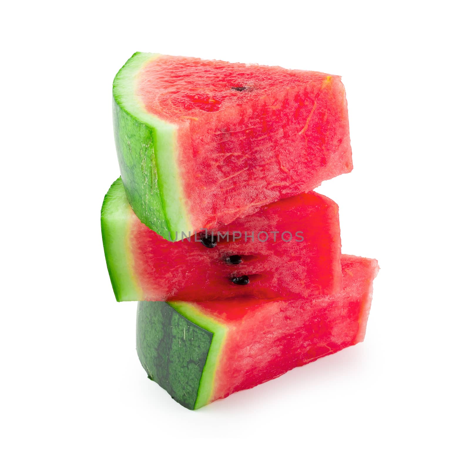 Sliced of watermelon isolated on a white background.