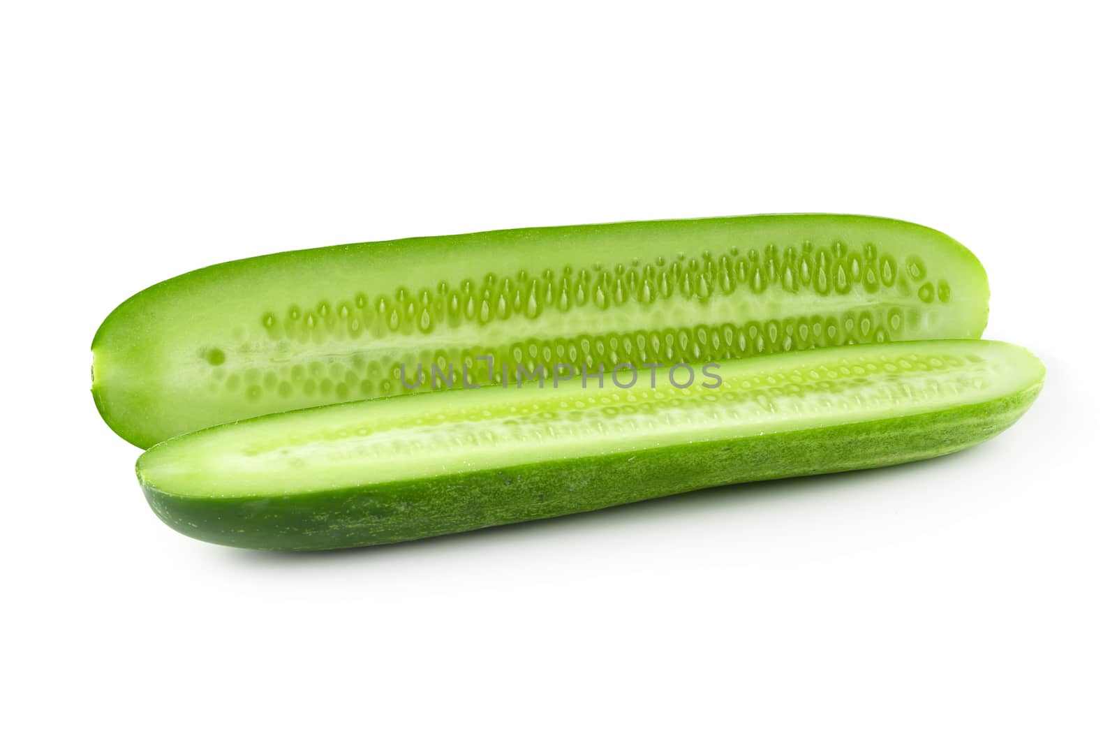 cucumber slice isolated over a white background by kaiskynet