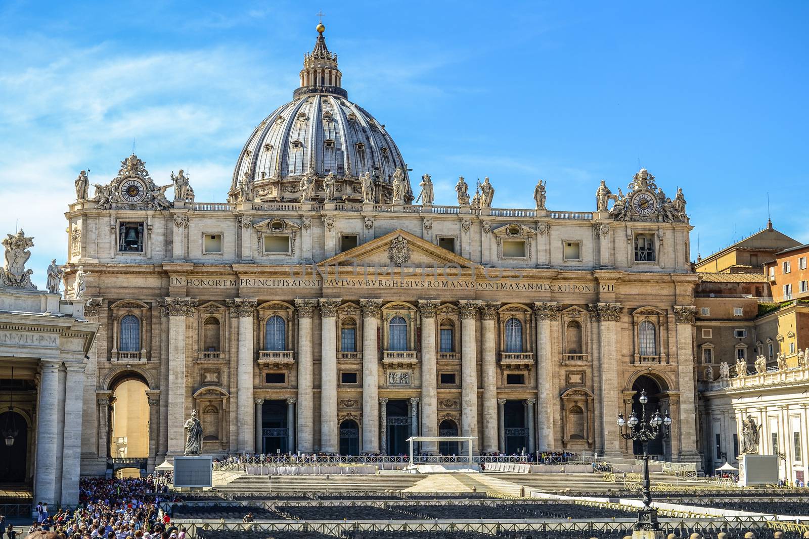 Scenic view on Saint Peter's Basilica. Saint Peter Square (Piazza San Pietro).Vatican. Rome, Italy
