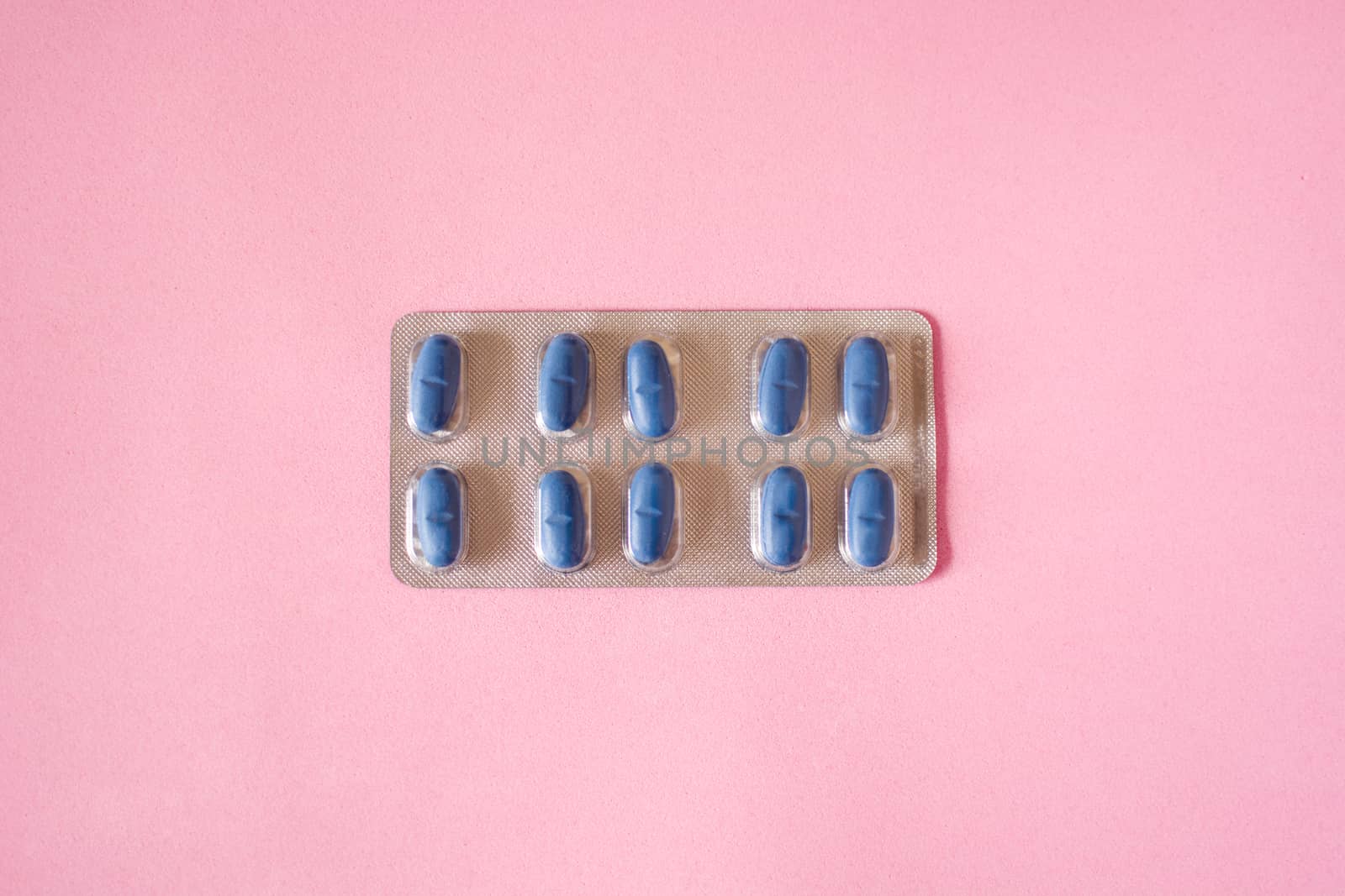 Blue medical pills