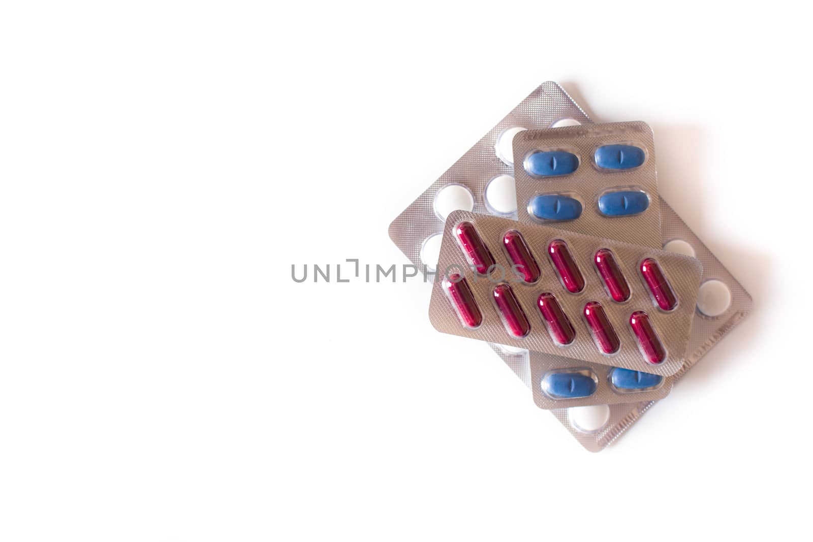Medical pills isolated on white background