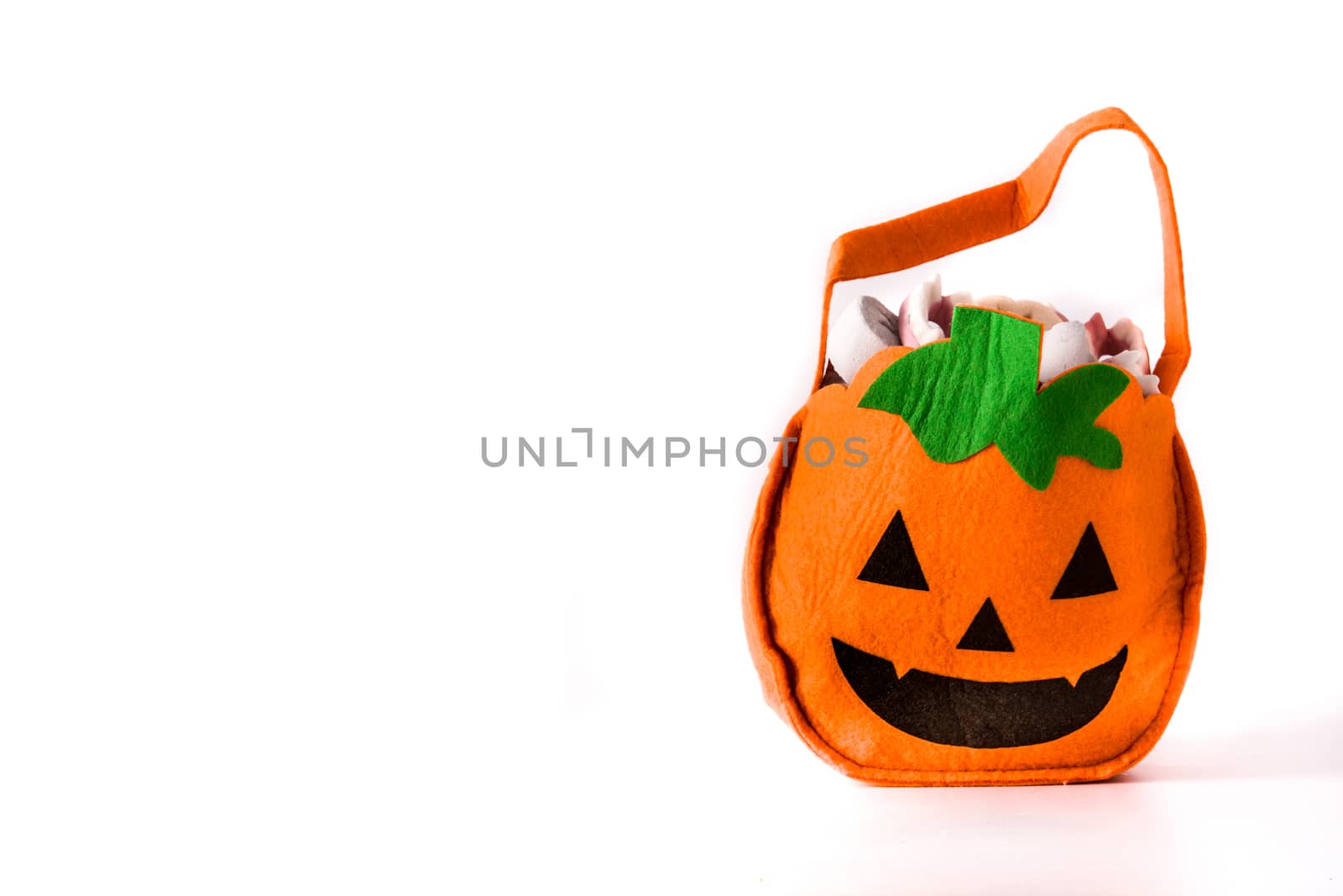 Halloween pumpkin bag with candies inside by chandlervid85