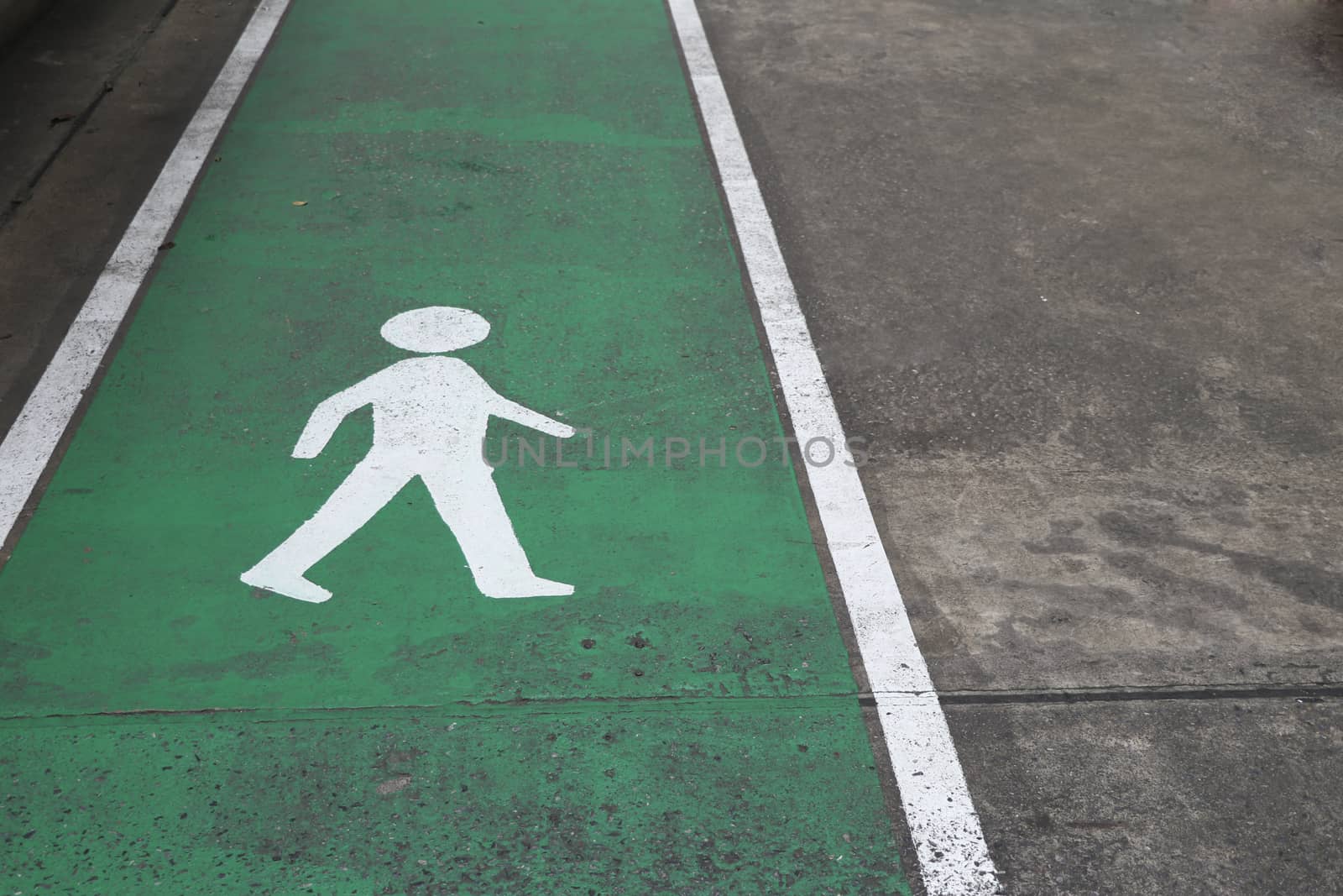 Walking way for the safety of traveling. Symbol for pedestrian paths. Specific pathway for pedestrians. by Eungsuwat