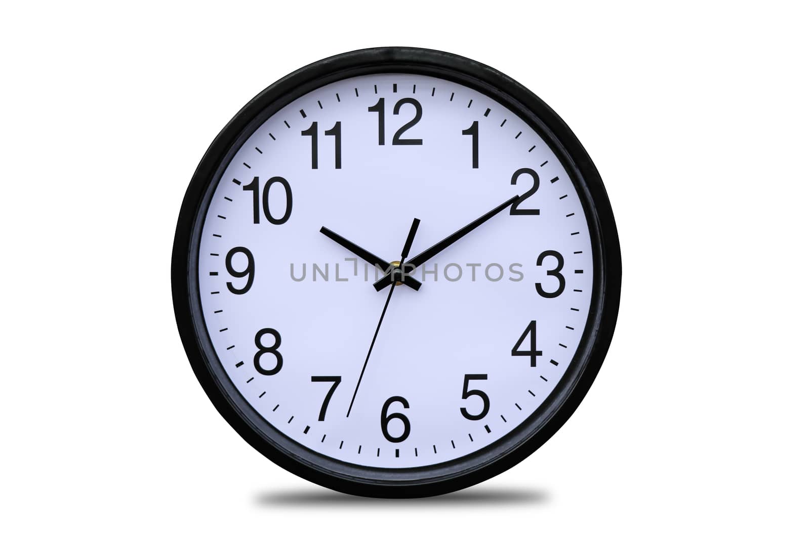 Wall clock isolated on white background.