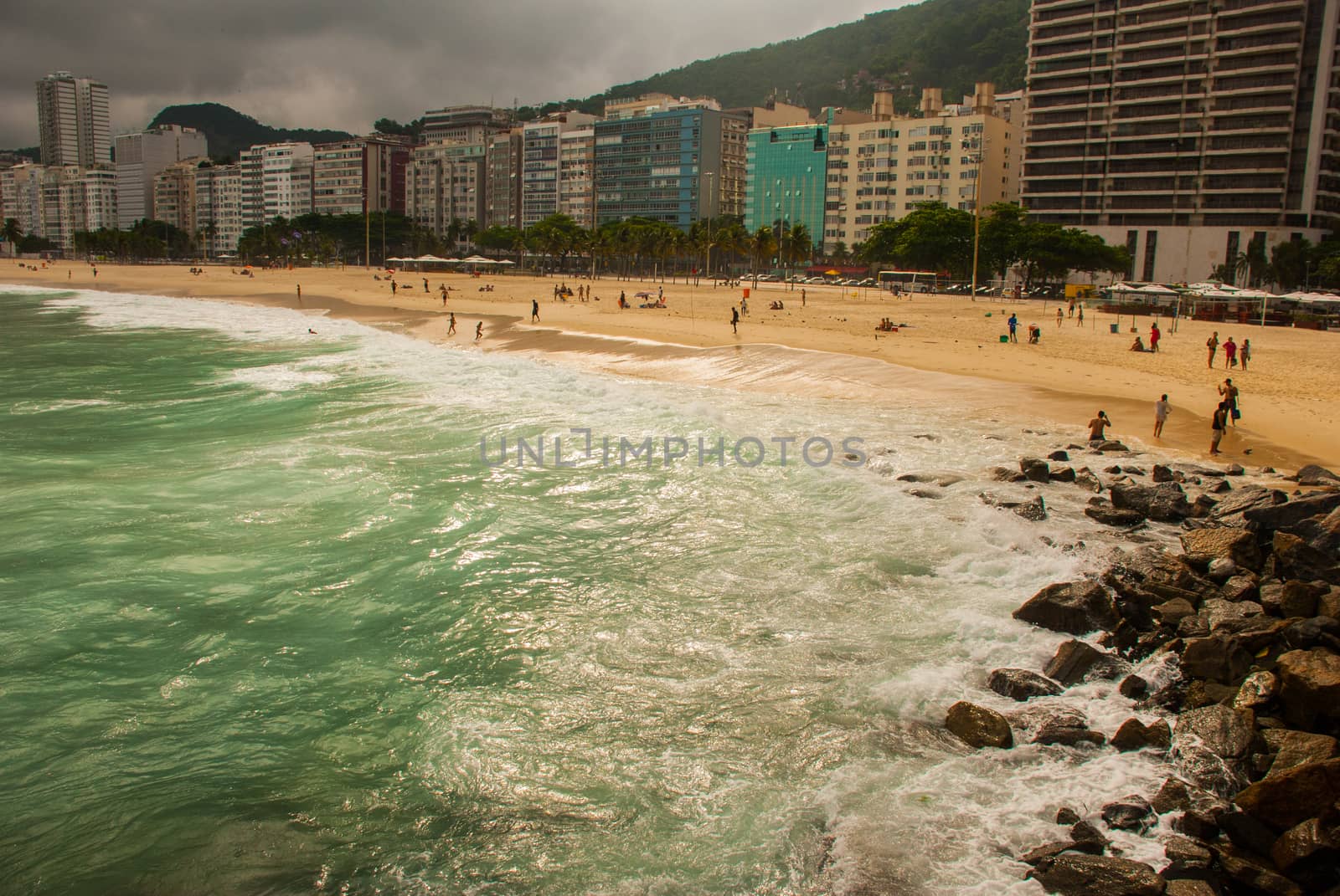 Rio de Janeiro, Copacabana, Lama beach, Brazil: Beautiful landscape with sea and beach views. The most famous beach in Rio de Janeiro. by Artamonova