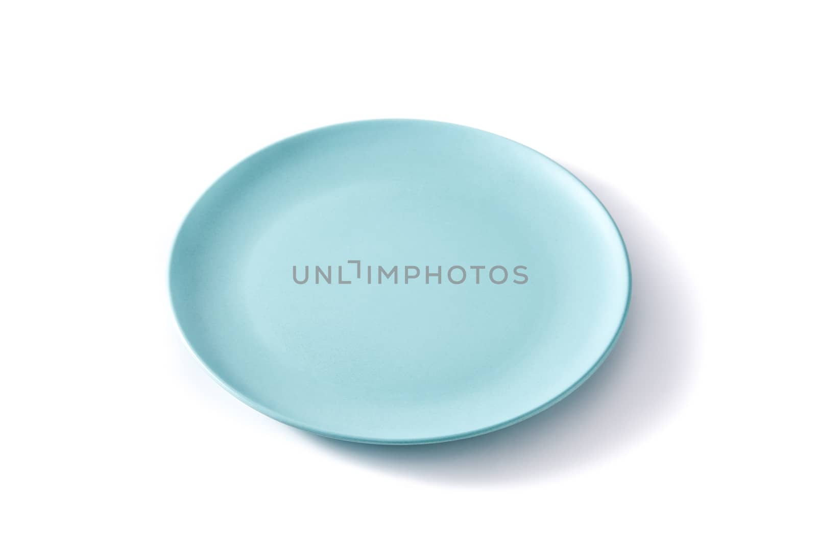 Empty blue plate isolated on white background