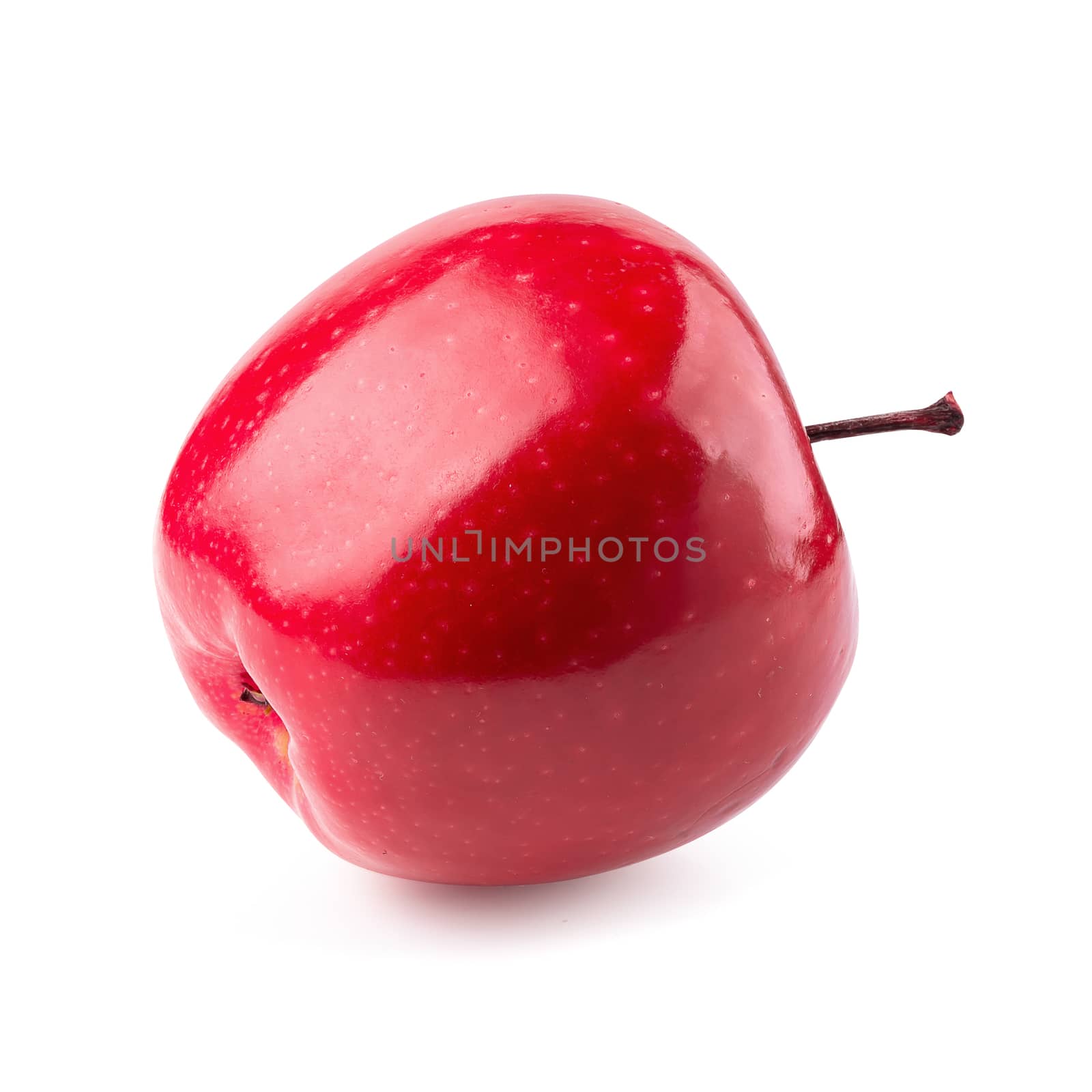 Red apple whole pieces isolated over white background.