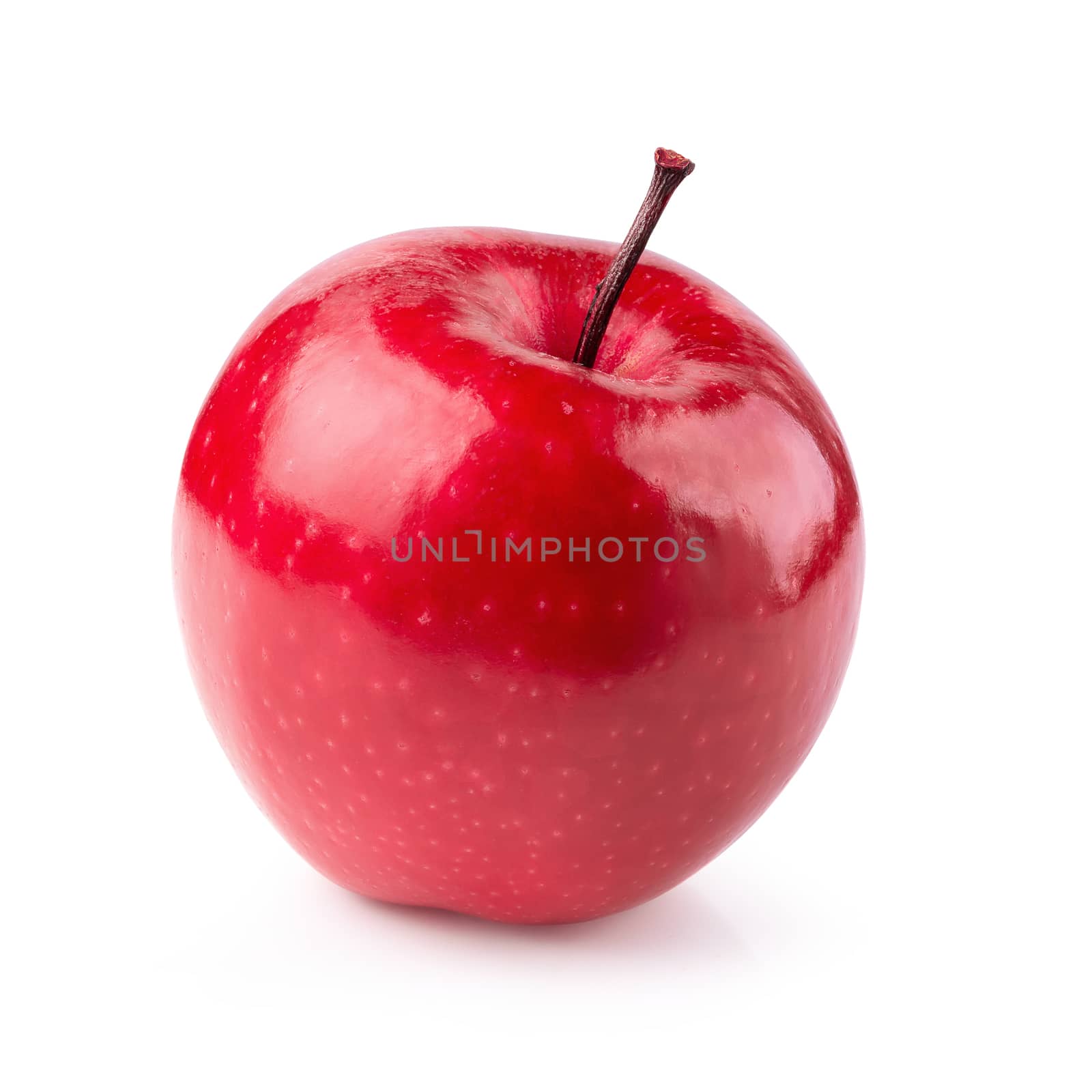 Red apple whole pieces isolated over white background.