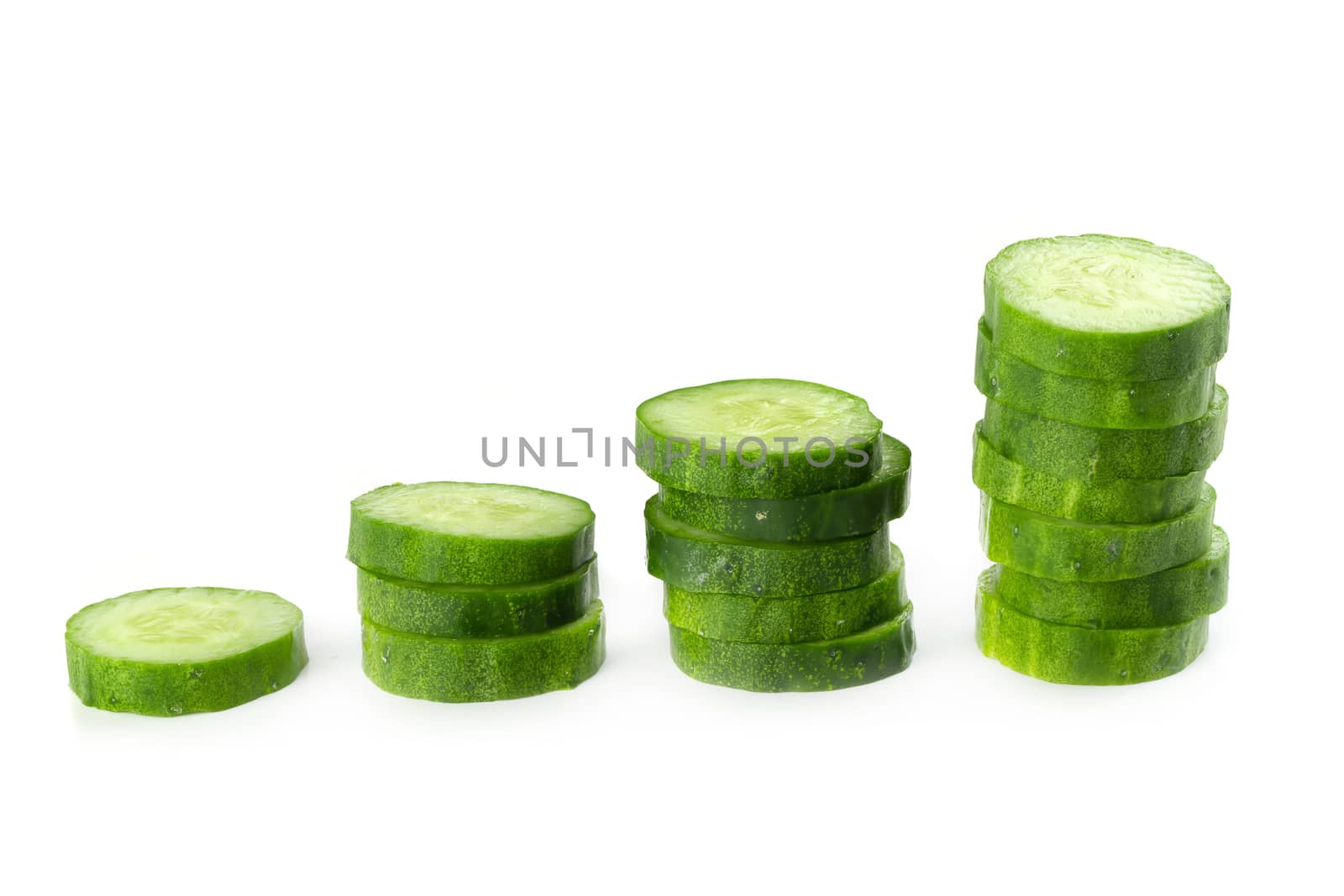 cucumber slice isolated over a white background by kaiskynet