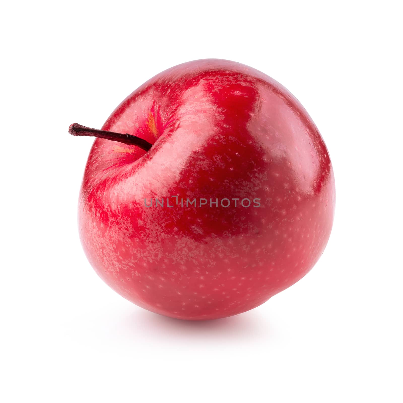 Red apple whole pieces isolated over white background.